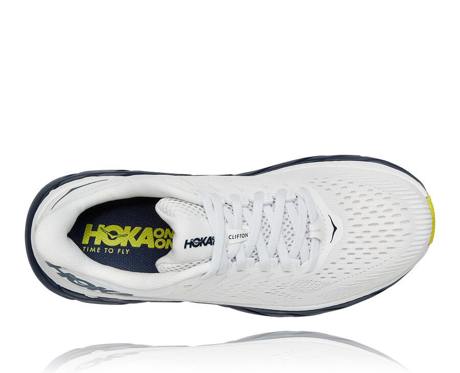 Hoka One One Mens Running Shoes - Clifton 7 - White/Black - LSBU24805